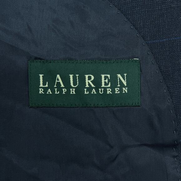 Ralph Lauren LRL Mens Size 40R Sport Coat Blazer Jacket Charcoal Blue Windowpane - Picture 12 of 15